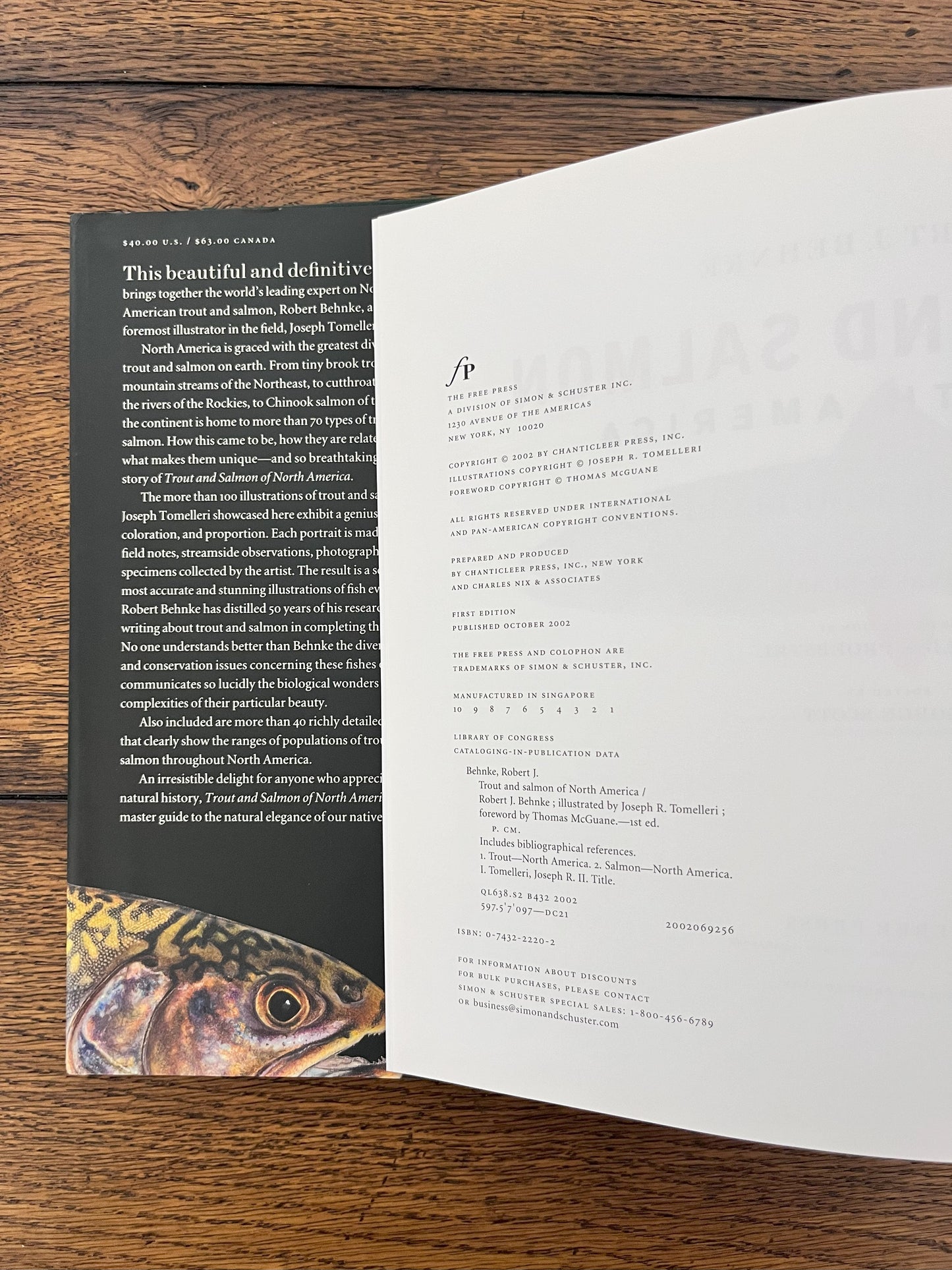 Trout and Salmon of North America by Robert J Behnke