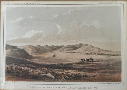 Entrance To The Bitter Root Mountain, by The Lou Lou Fork -- Sarony, Major & Knapp Lith.