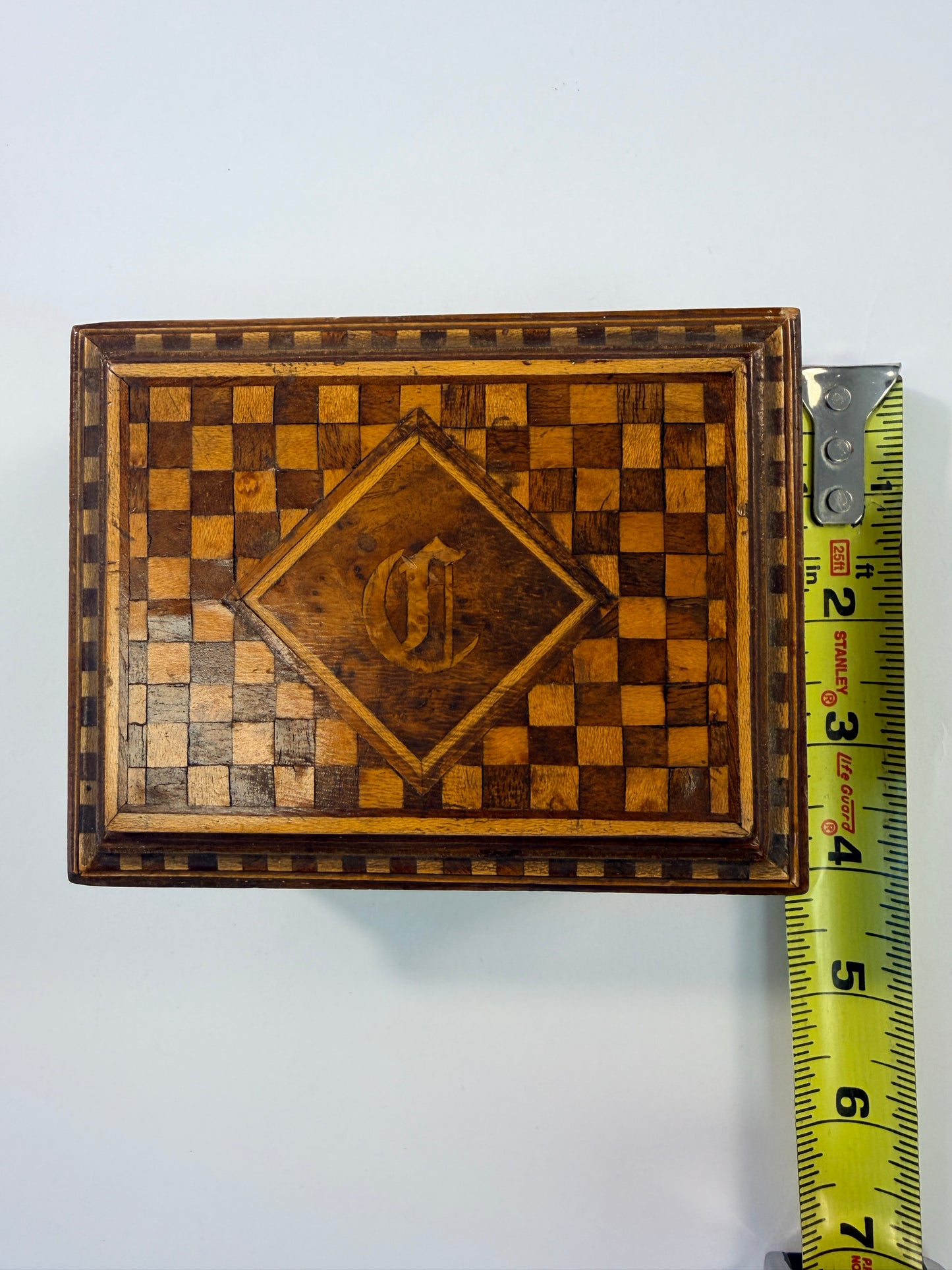 Checkered Victorian Tea Caddy