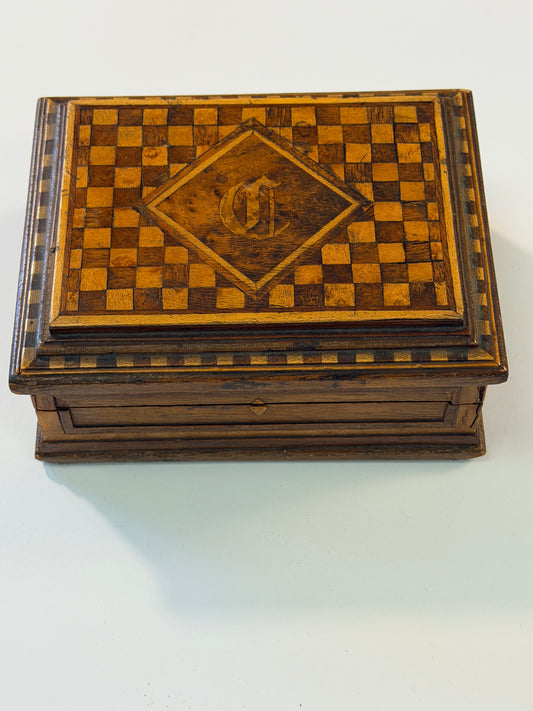 Checkered Victorian Tea Caddy