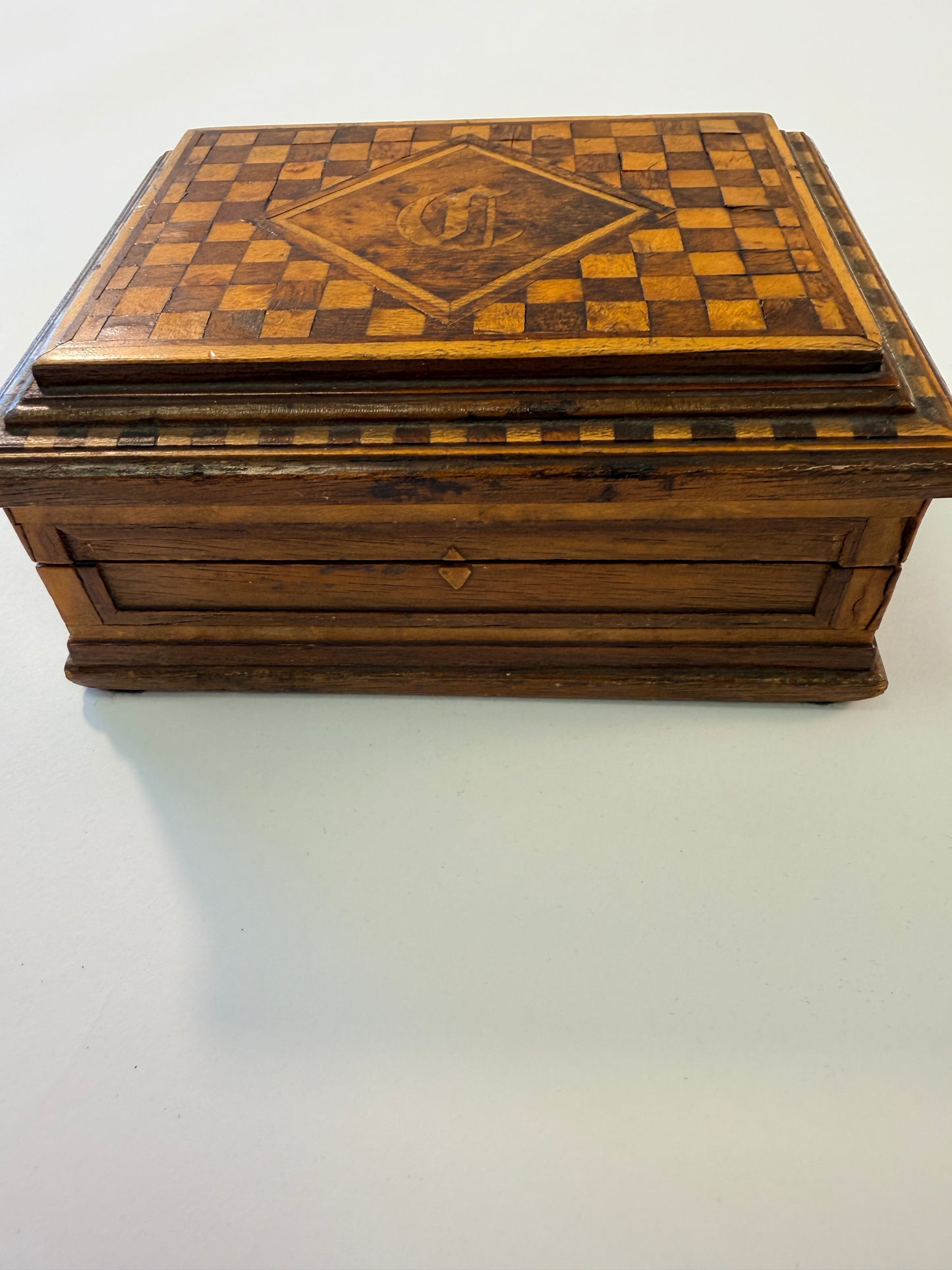Checkered Victorian Tea Caddy
