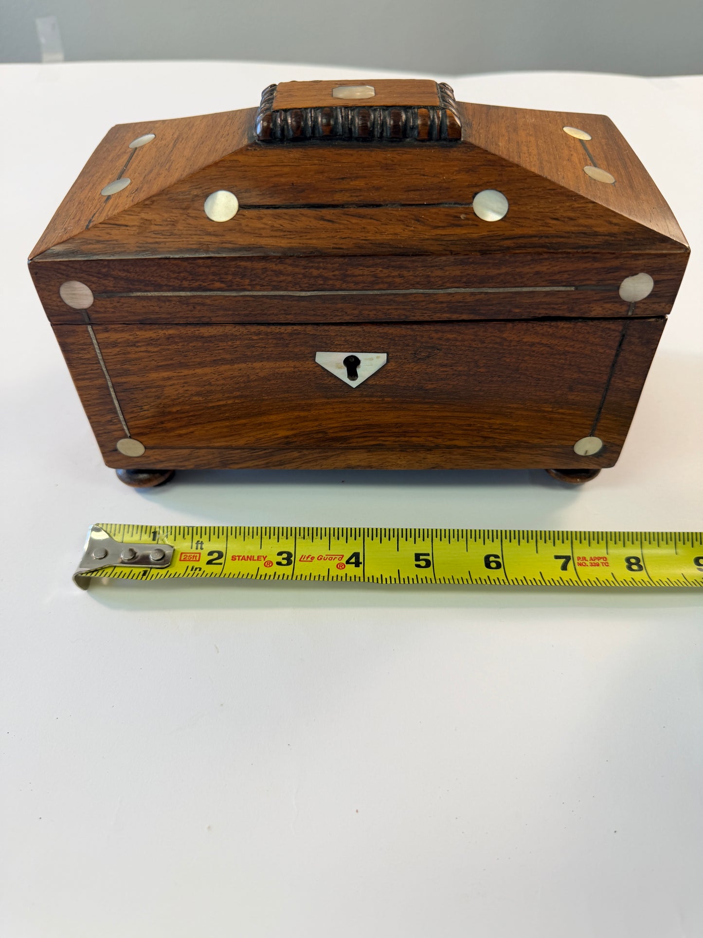 19th Century Rosewood and Mother of Pearl Tea Caddy