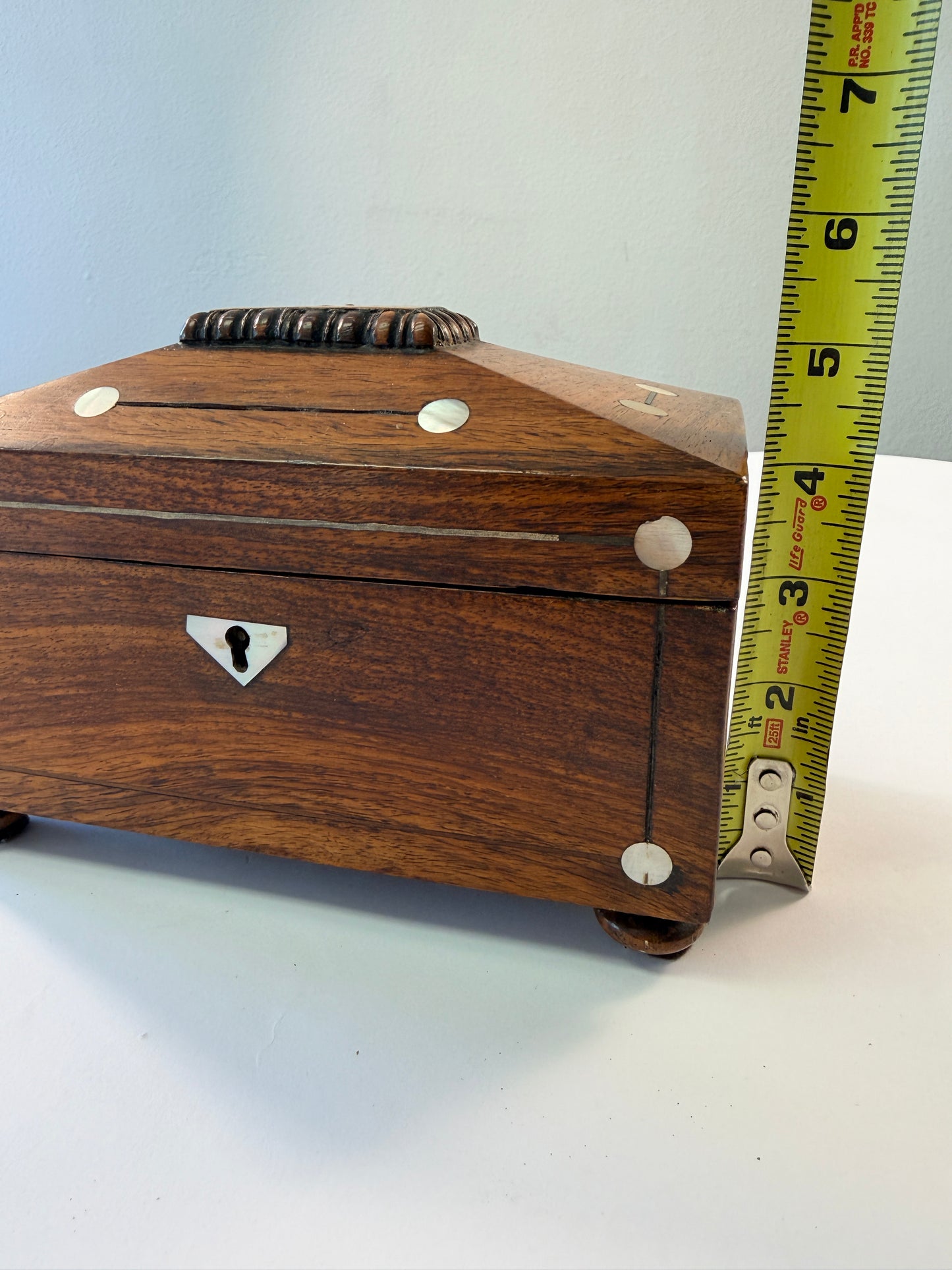19th Century Rosewood and Mother of Pearl Tea Caddy