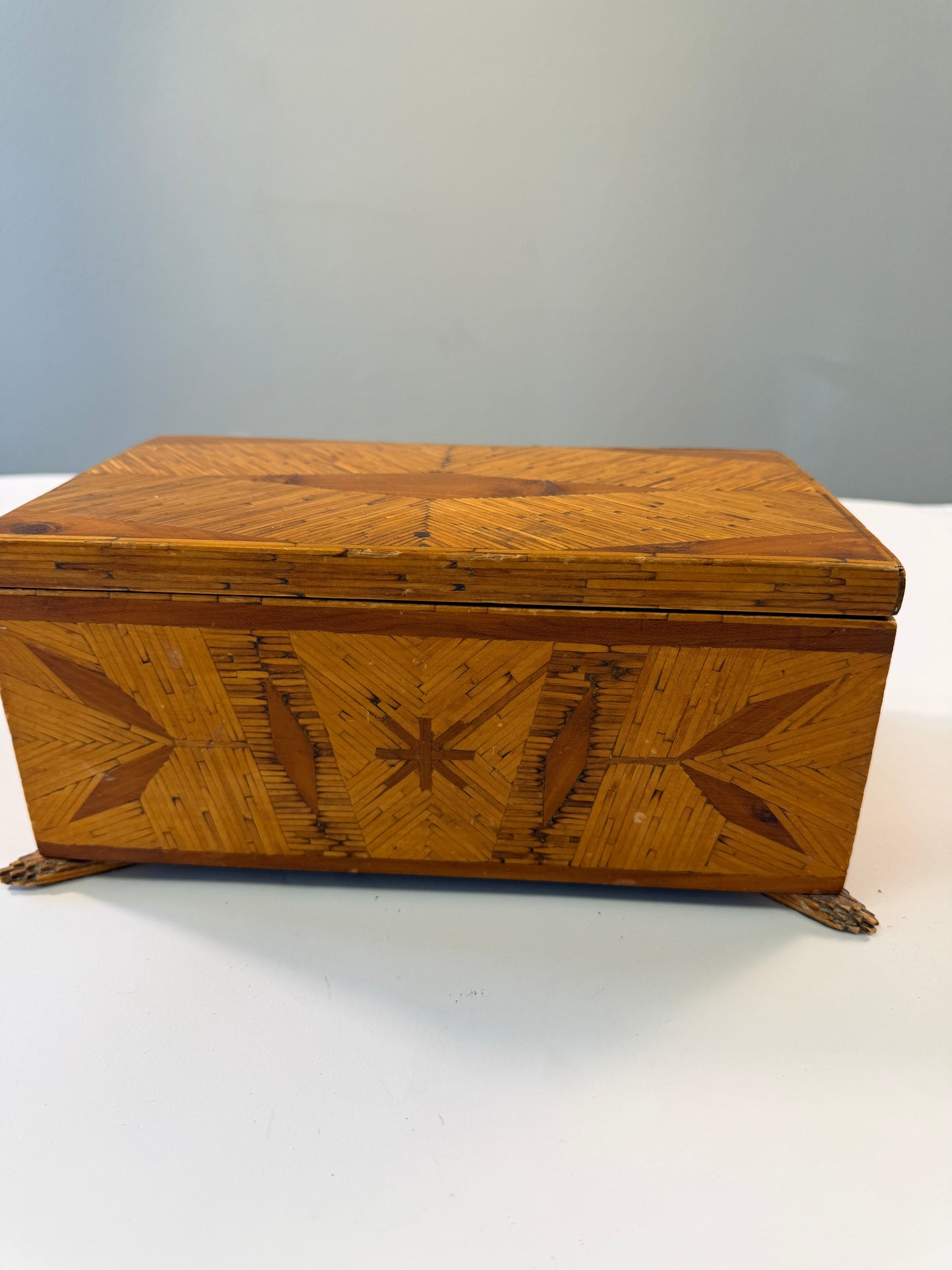 Antique Folk Art Matchstick Box