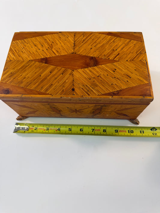 Antique Folk Art Matchstick Box