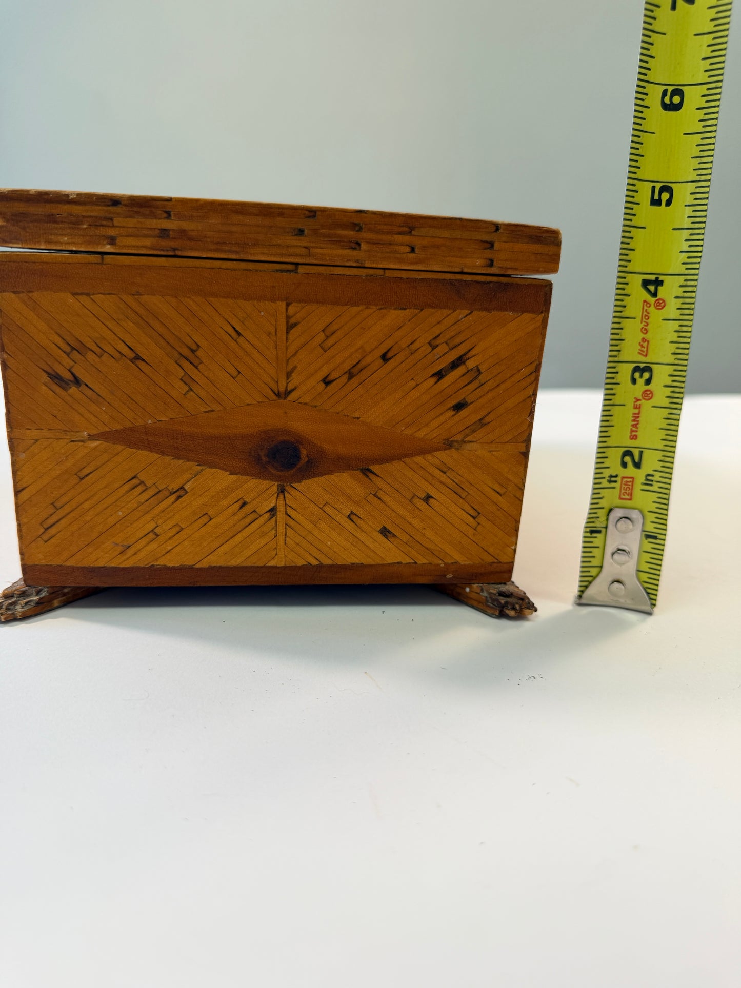 Antique Folk Art Matchstick Box