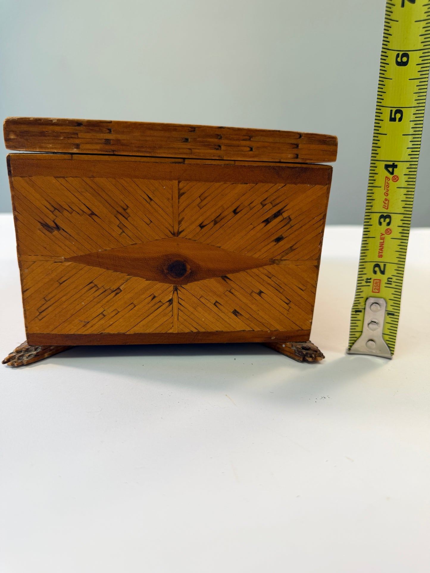 Antique Folk Art Matchstick Box