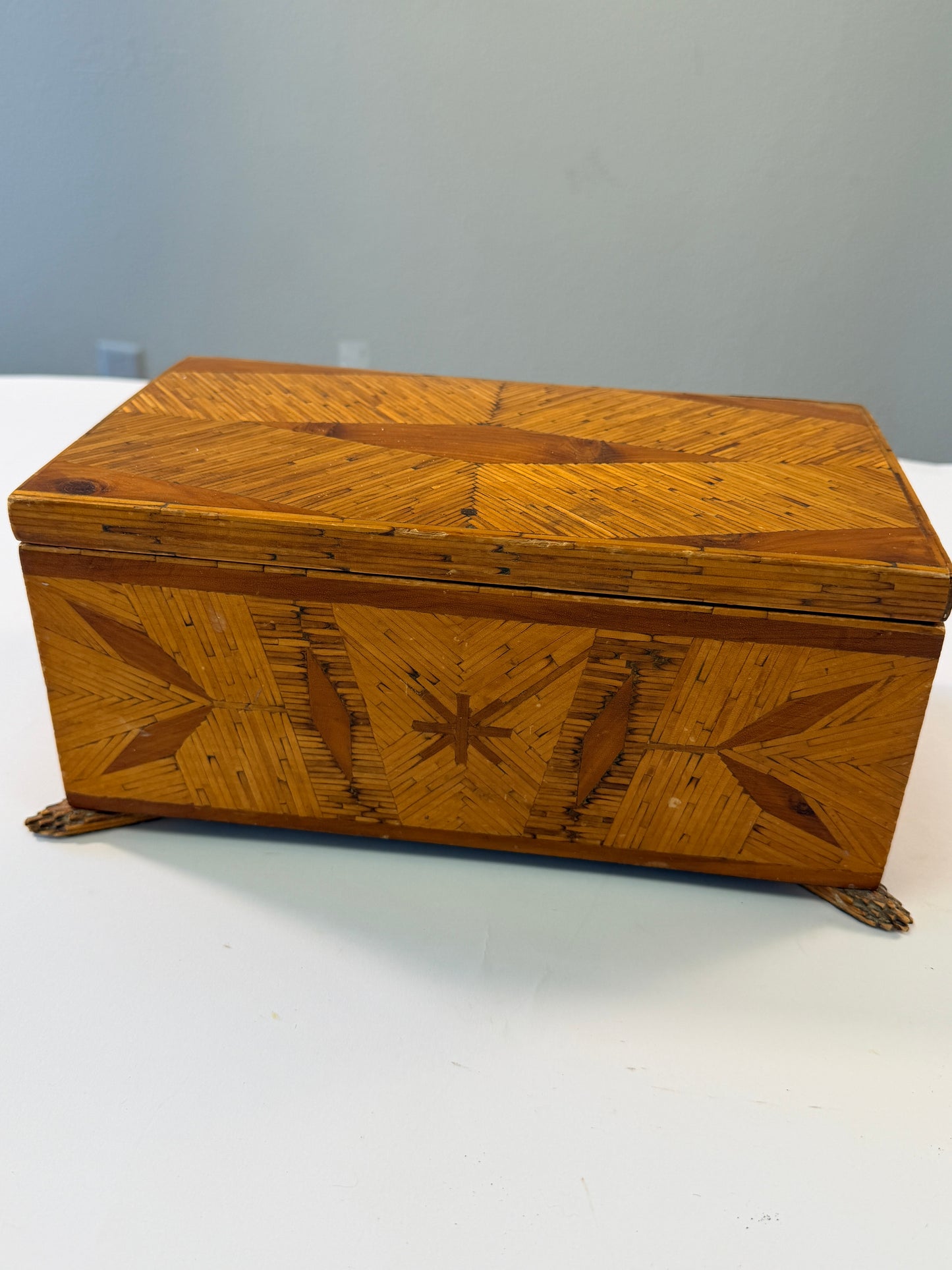 Antique Folk Art Matchstick Box