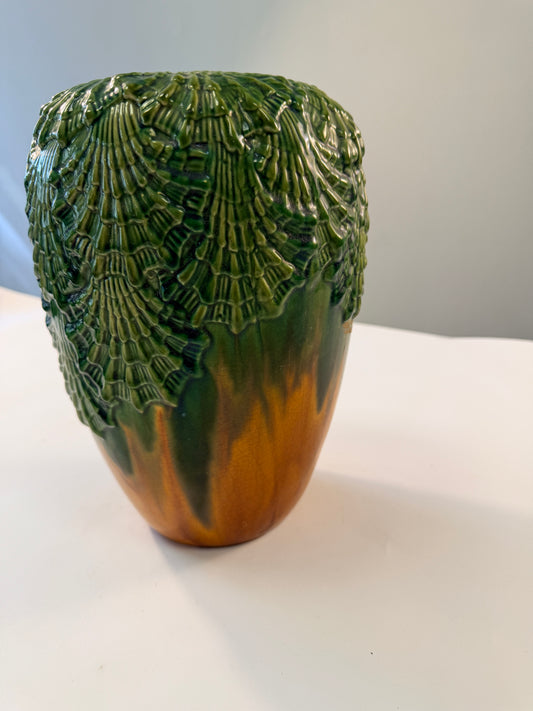 Barbotine Majolica Vase