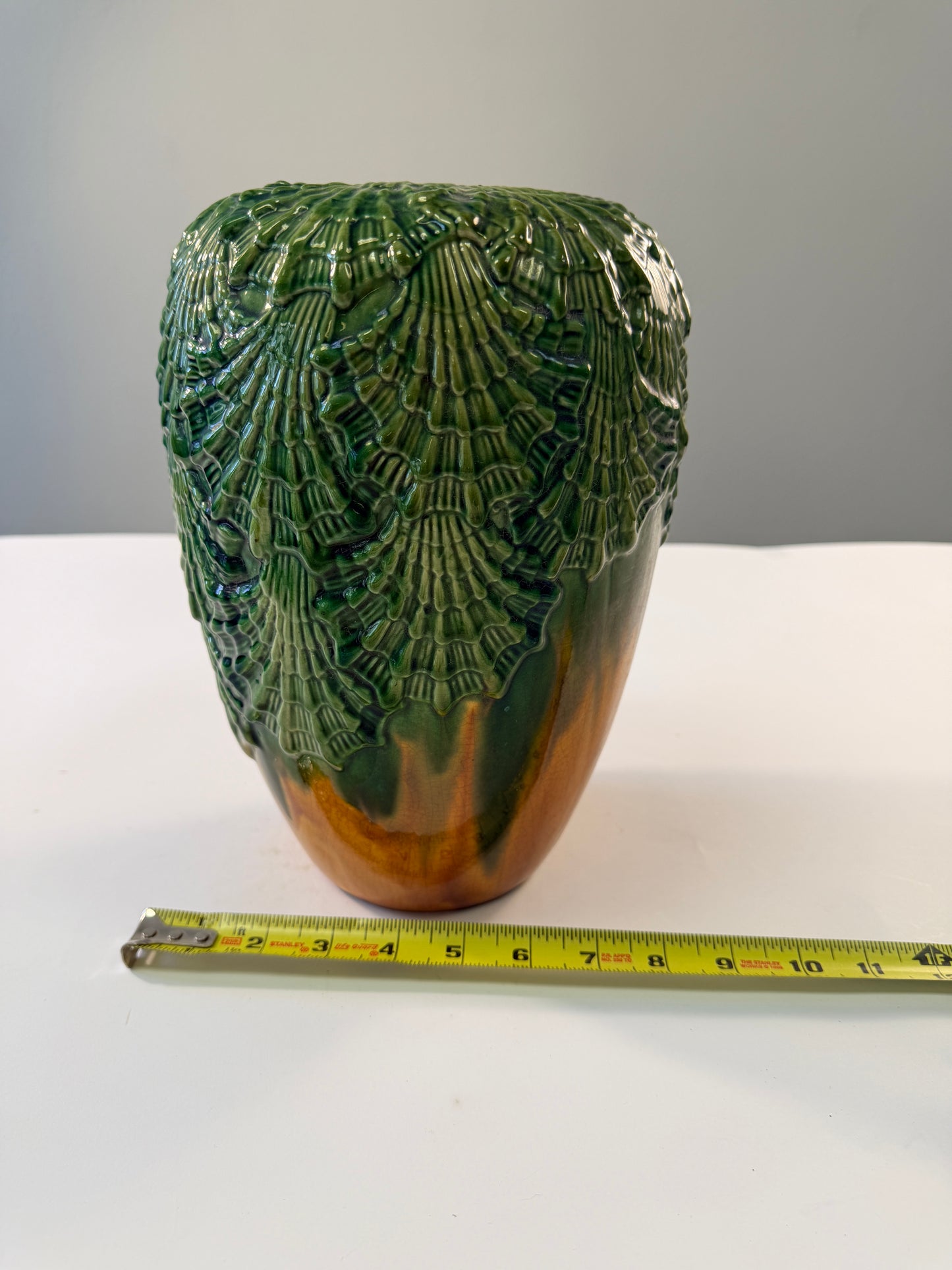 Barbotine Majolica Vase