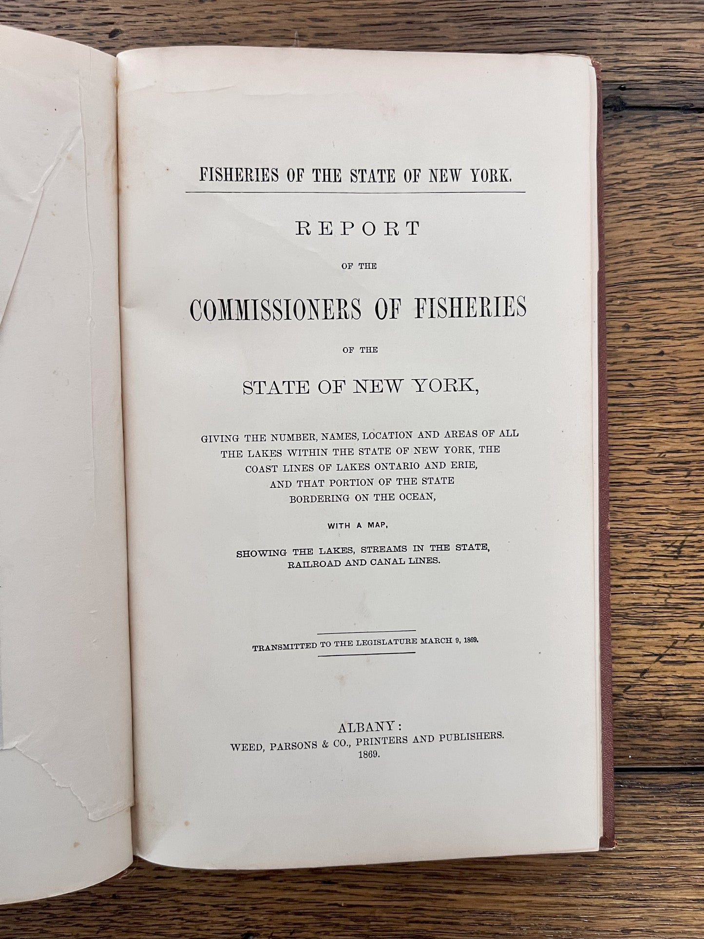 Report of the Commissioners of Fisheries of the State of New York 1869