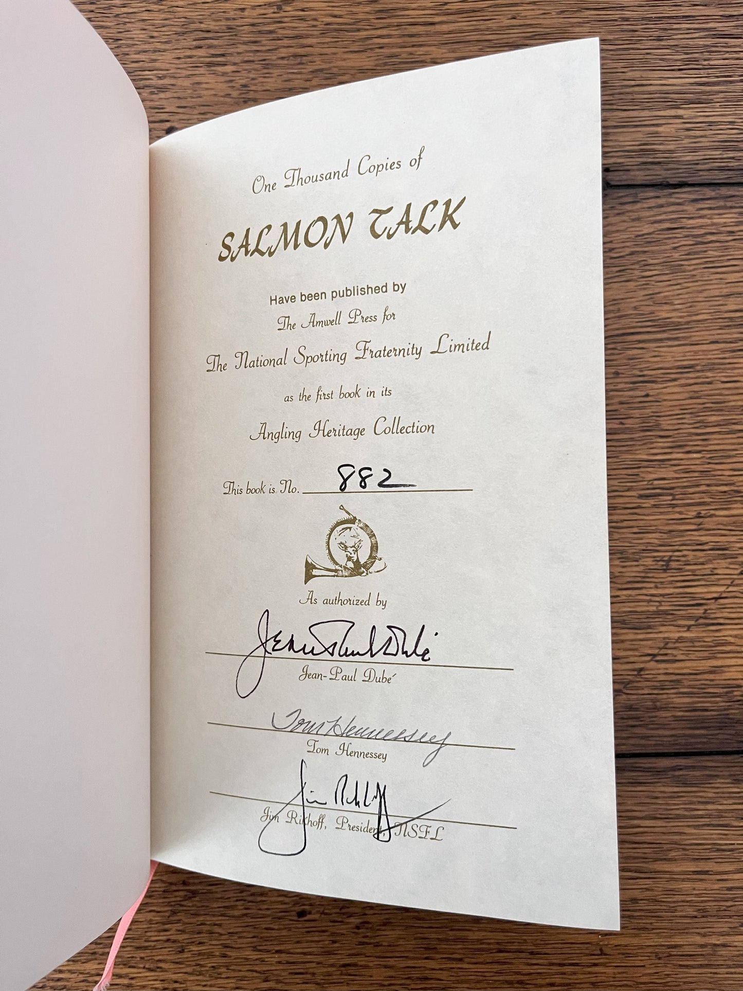 Salmon Talk by Jean-Paul Dube SIGNED