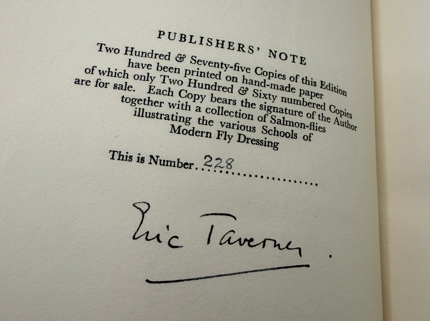 Salmon Fishing by Eric Taverner and others (1931) AUTOGRAPHED