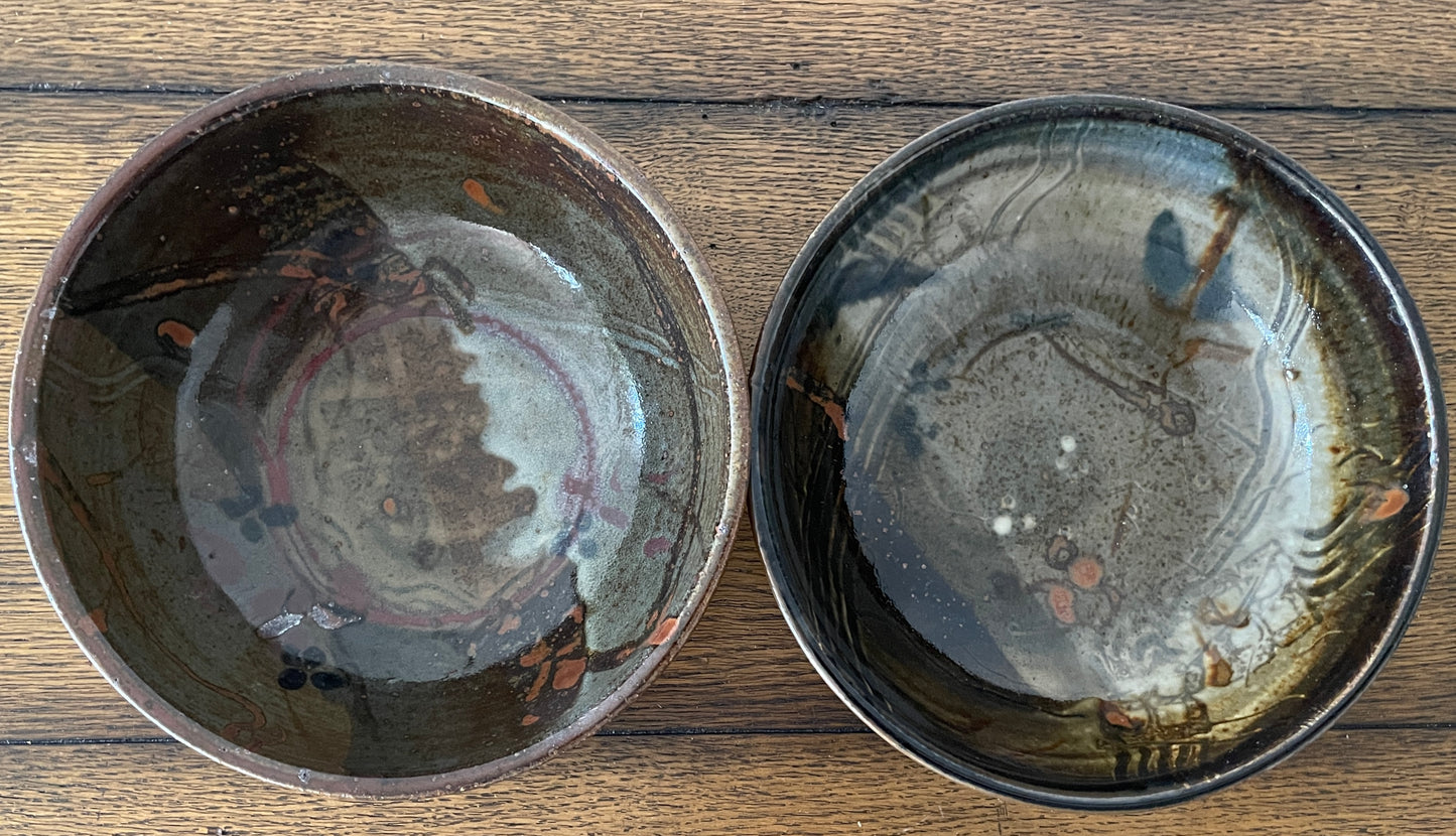 Plum Tree Pottery Soup Bowls by John Glick -- Set of 2
