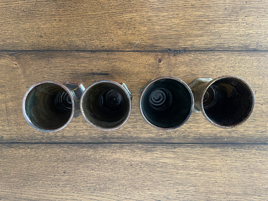 Plum Tree Pottery Goblets by John Glick -- Set of 4