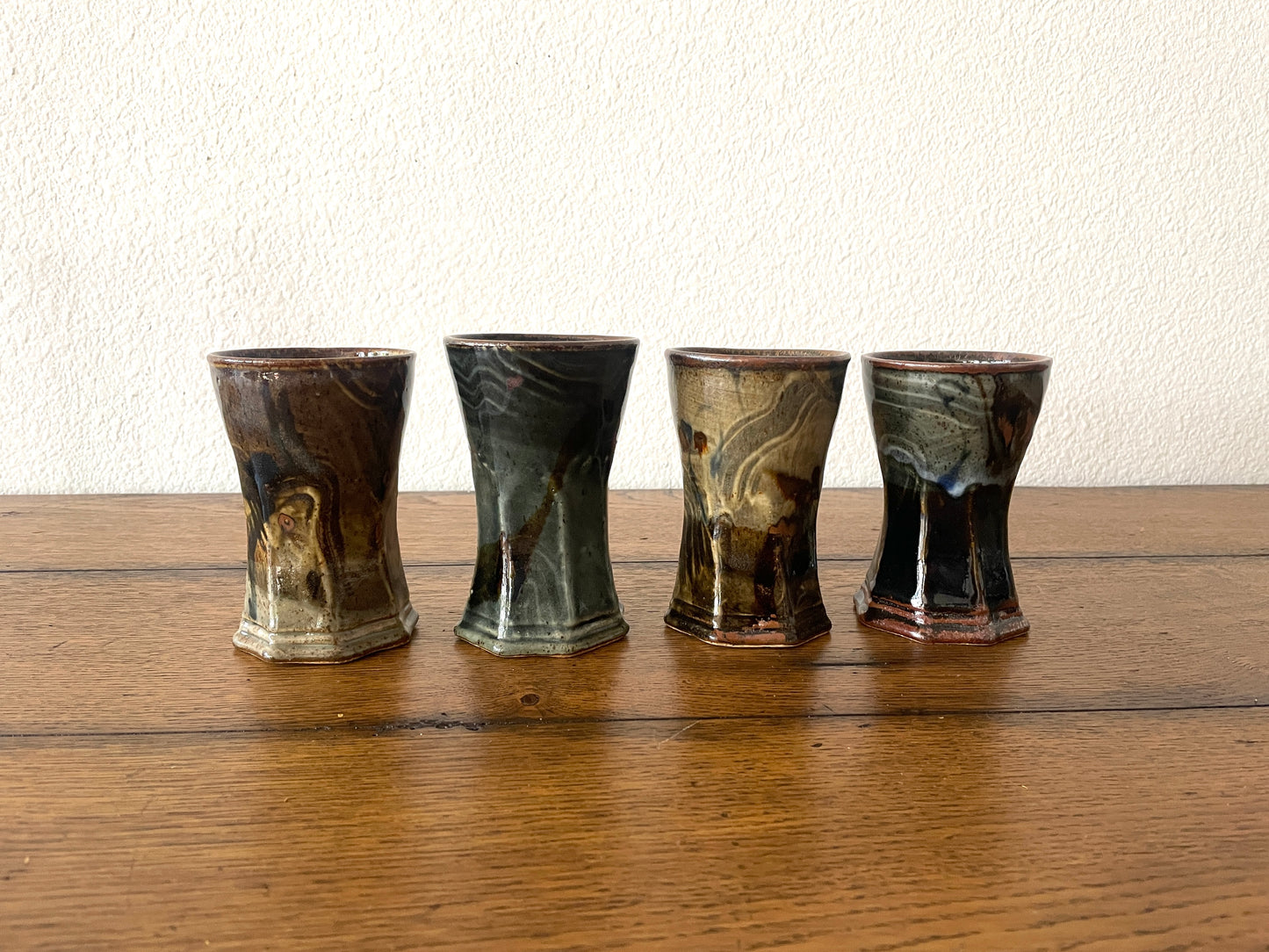 Plum Tree Pottery Goblets by John Glick -- Set of 4
