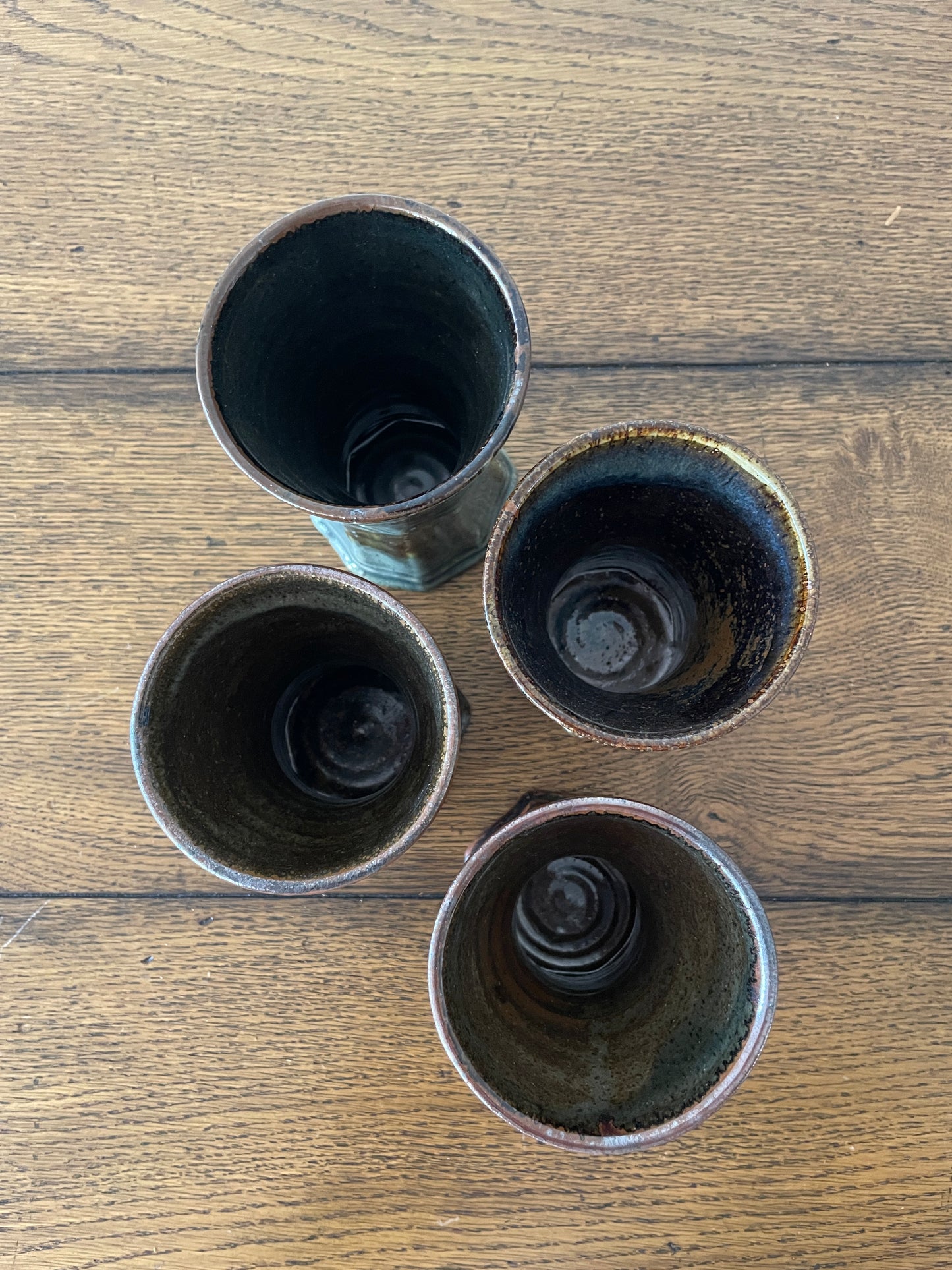 Plum Tree Pottery Goblets by John Glick -- Set of 4