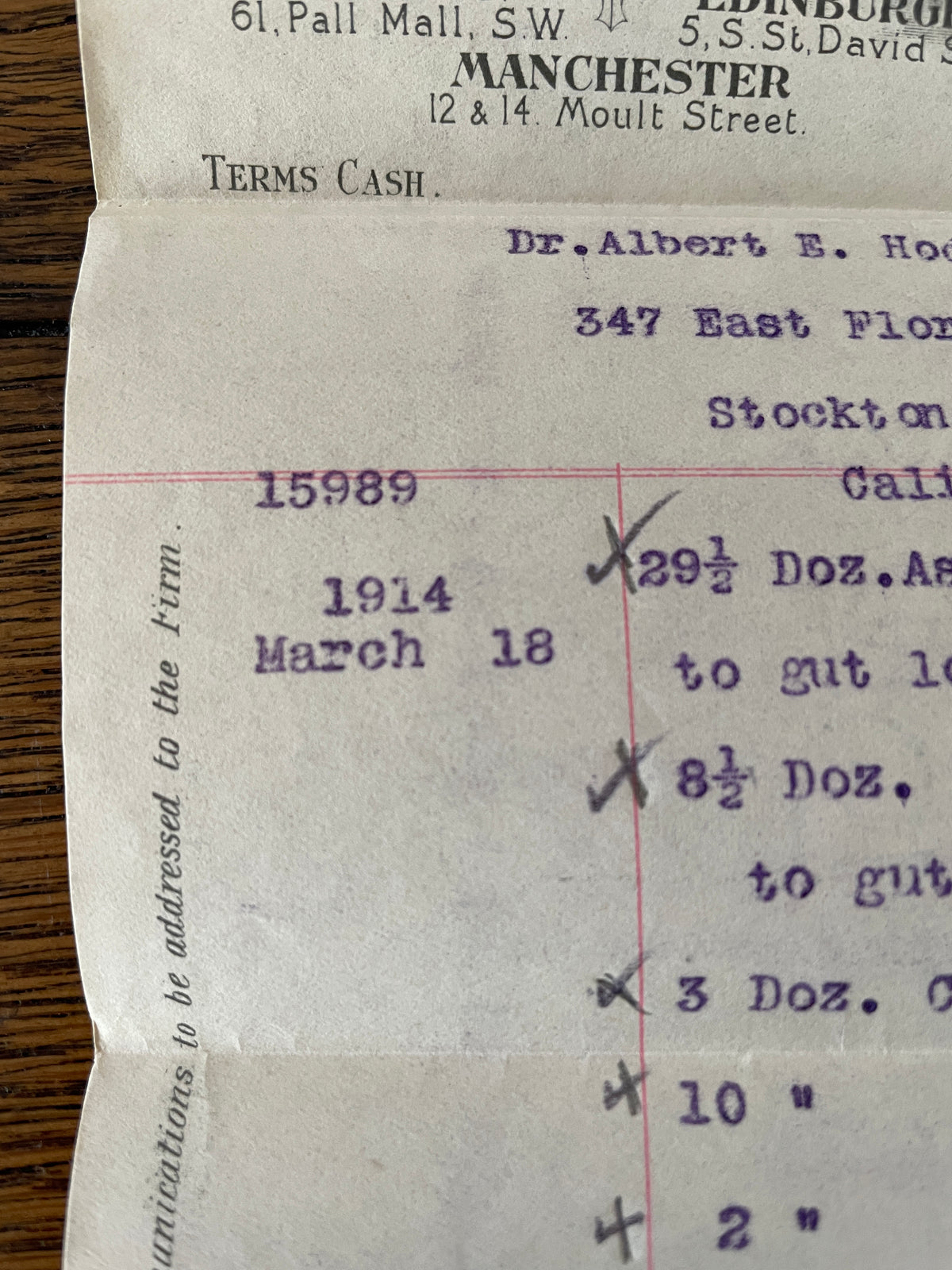 Hardy Bros Receipt #78018