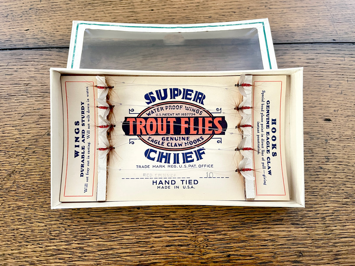 Super Chief Waterproof Wings Trout Flies - Red Spinner (Size 10, 9ct)