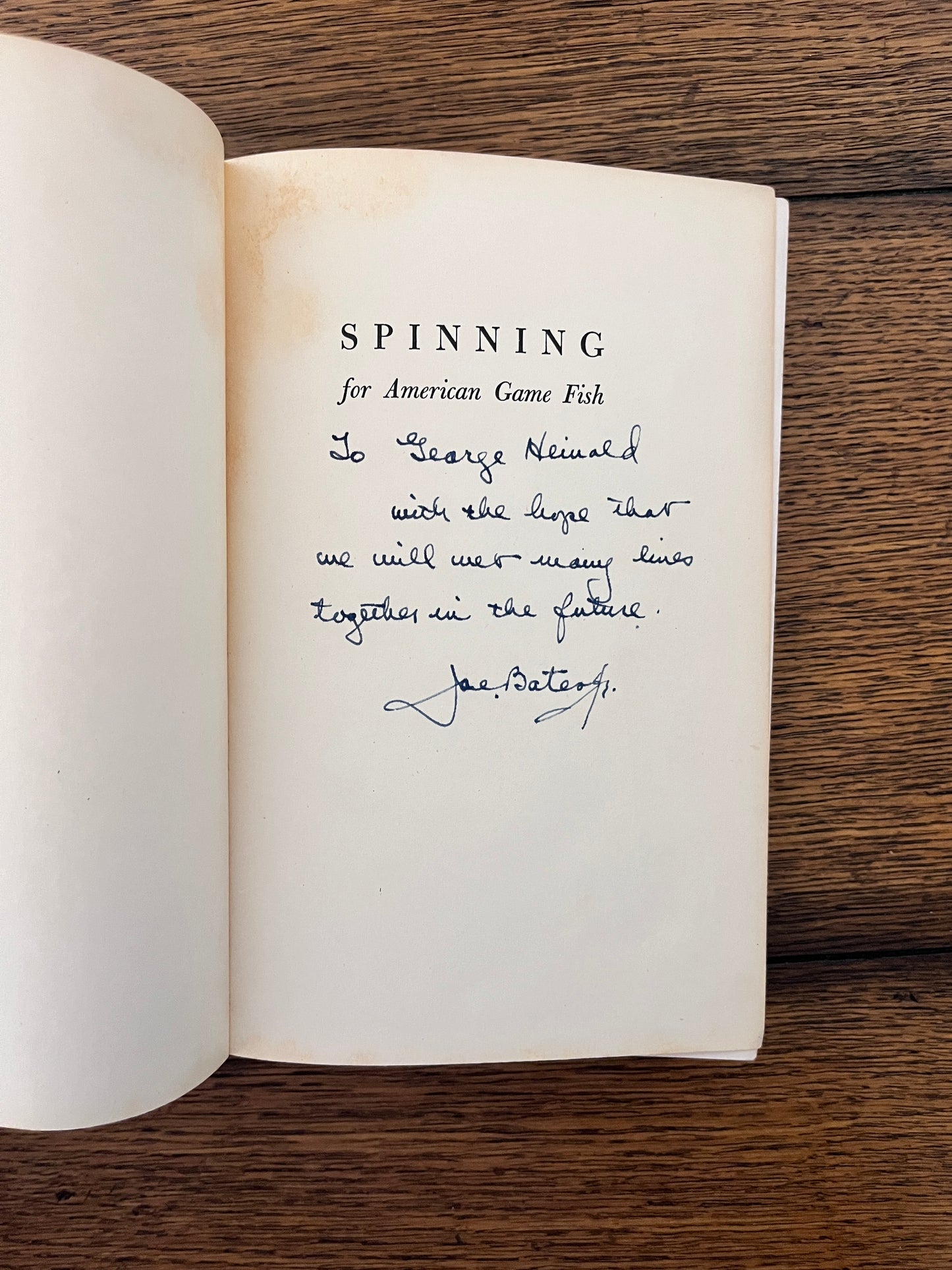 Spinning for American Game Fish by Joseph D. Bates, Jr. SIGNED