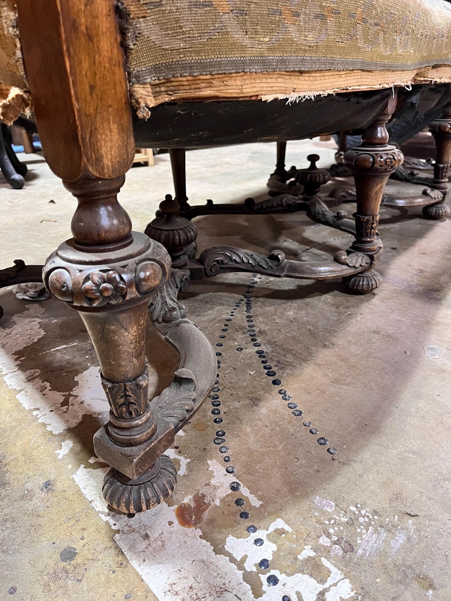 19th Century Sofa with Serpentine Base
