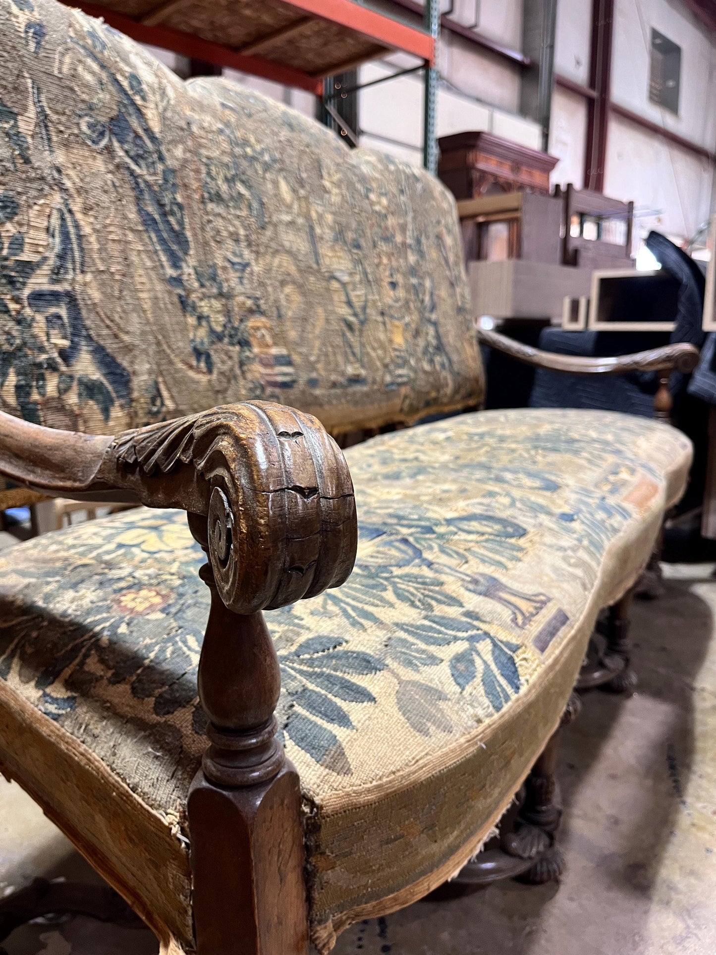 19th Century Sofa with Serpentine Base