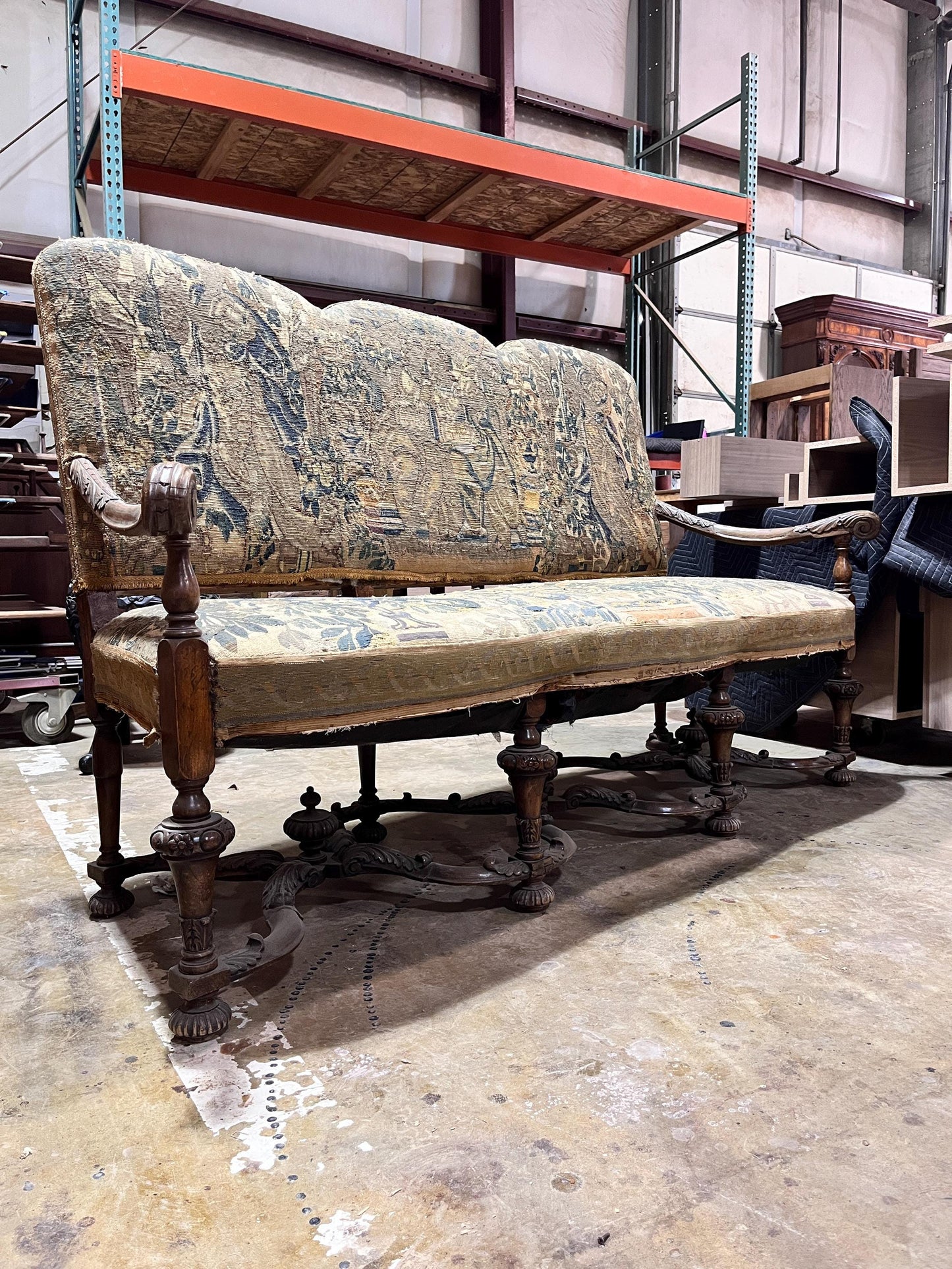19th Century Sofa with Serpentine Base