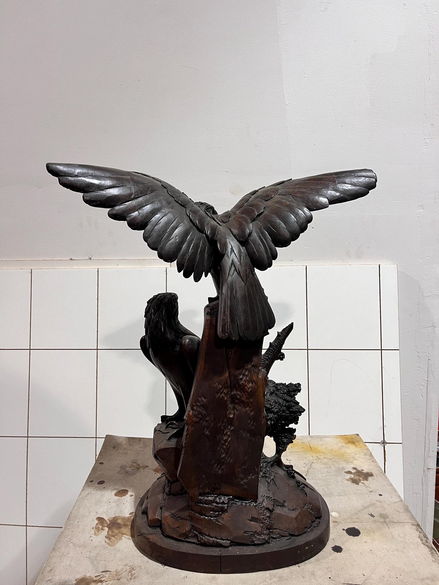 19th Century Black Forest Hawk Sculpture