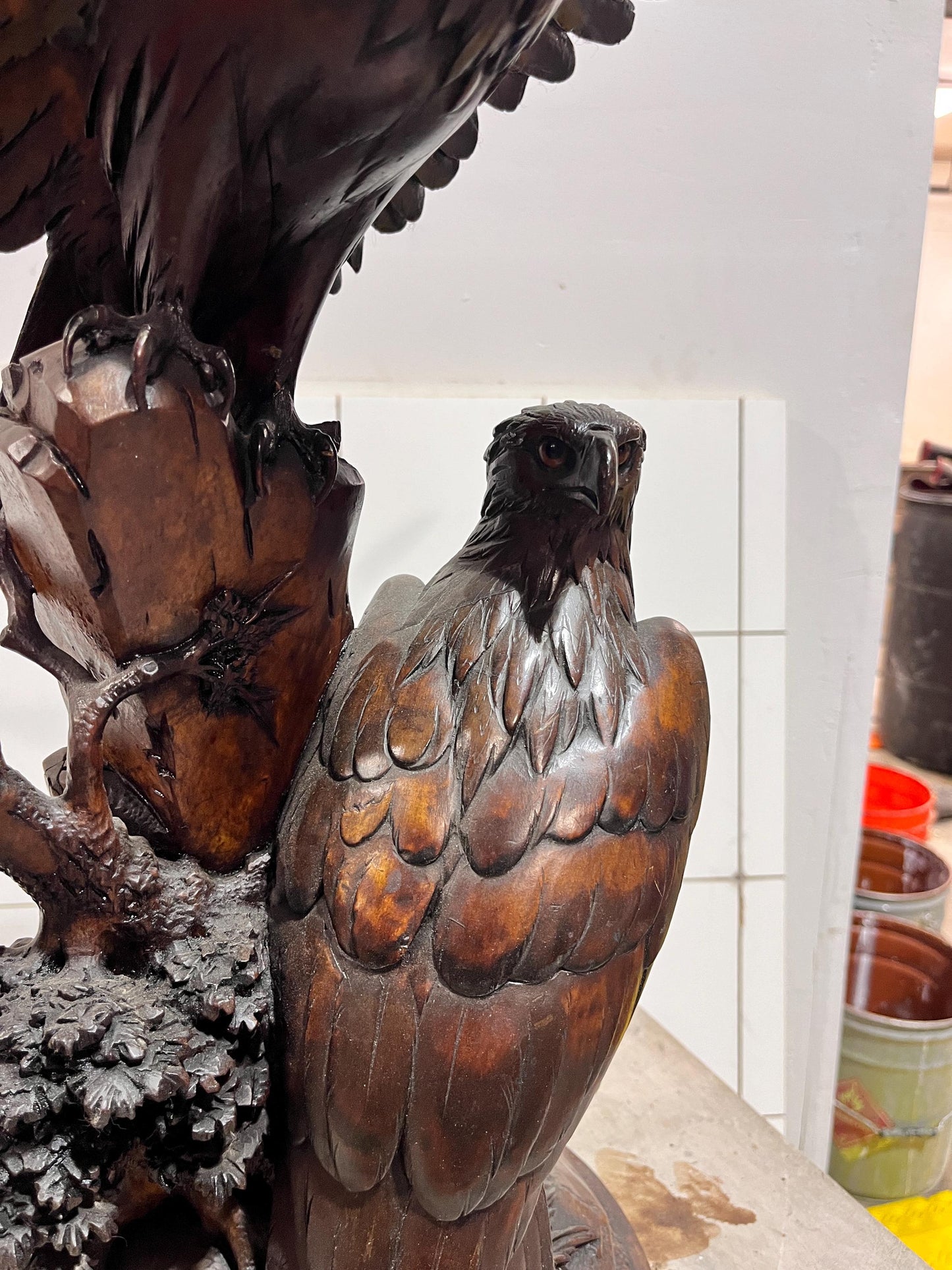19th Century Black Forest Hawk Sculpture