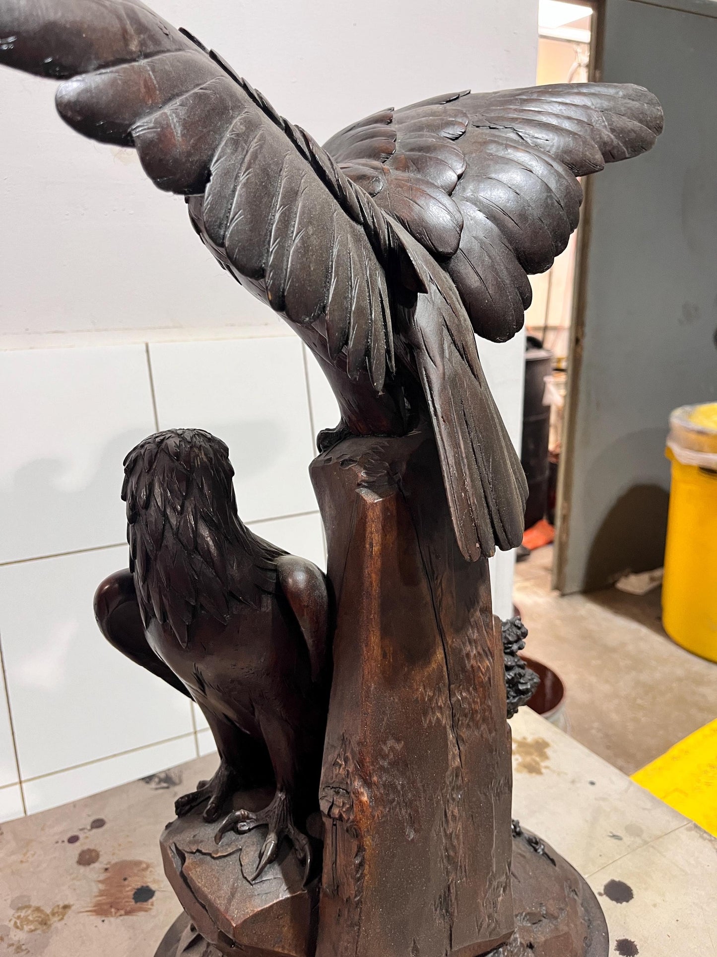 19th Century Black Forest Hawk Sculpture