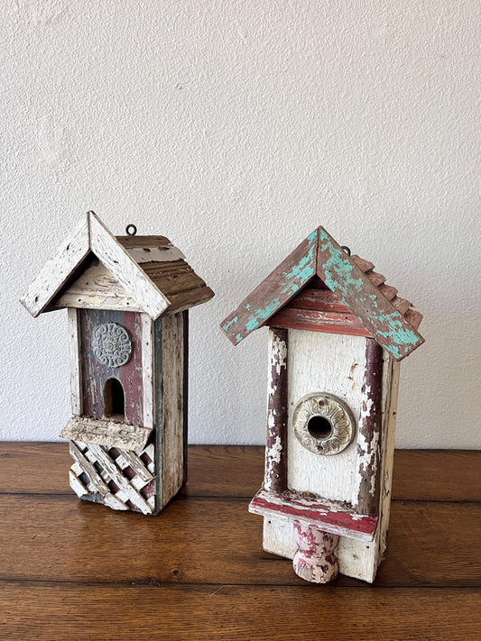 Pair of Rustic Birdhouses