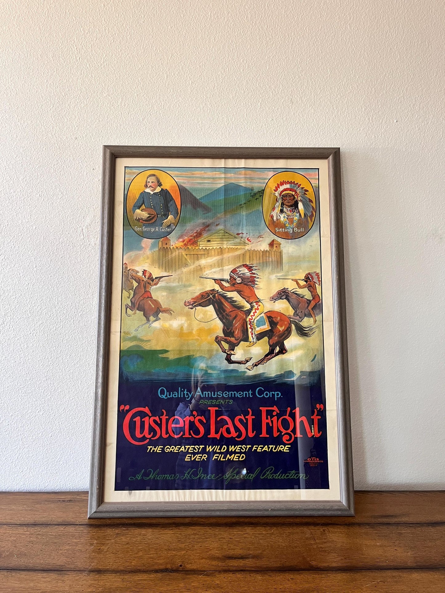 Custer's Last Fight Print Framed