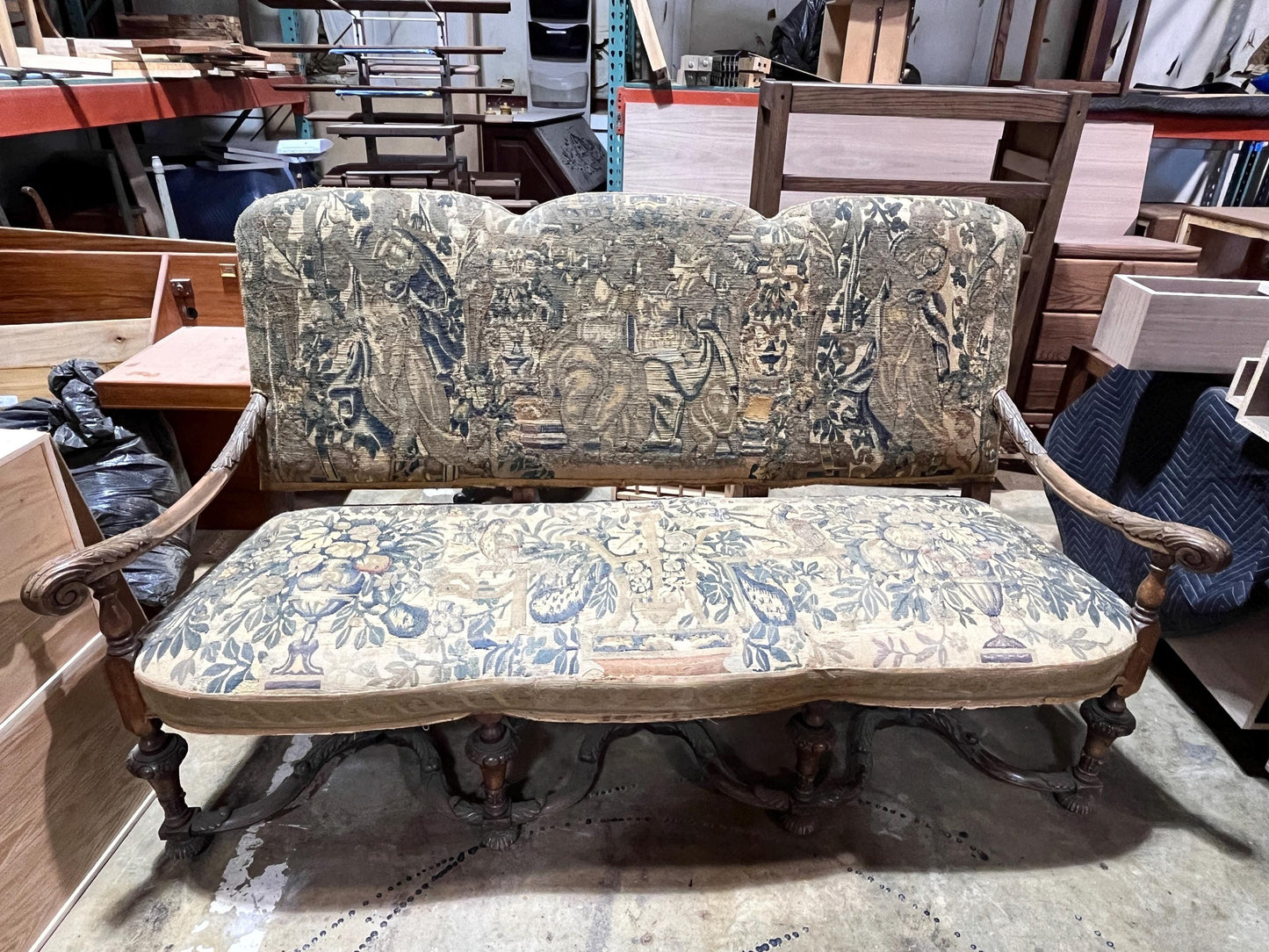 19th Century Sofa with Serpentine Base