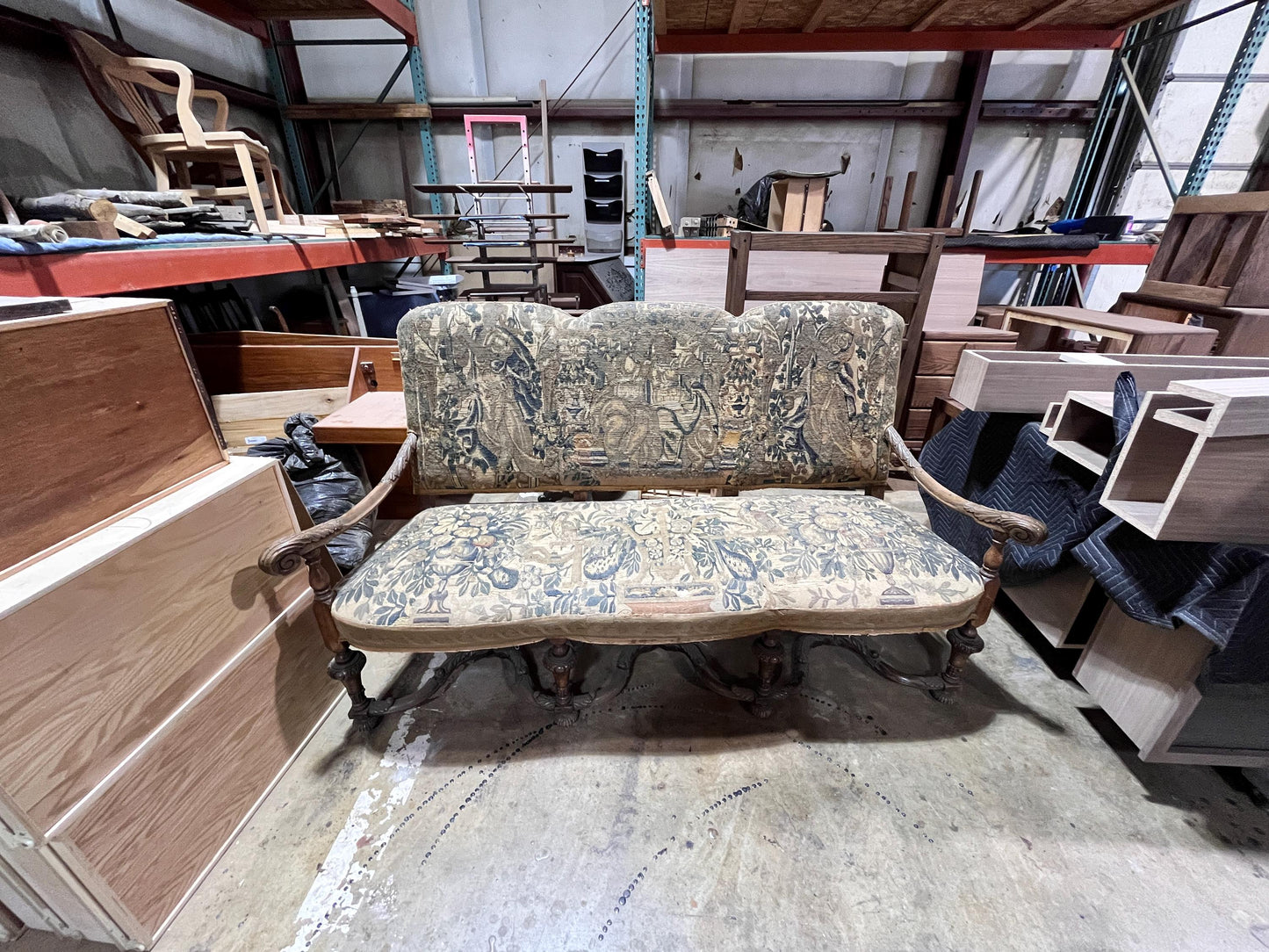 19th Century Sofa with Serpentine Base