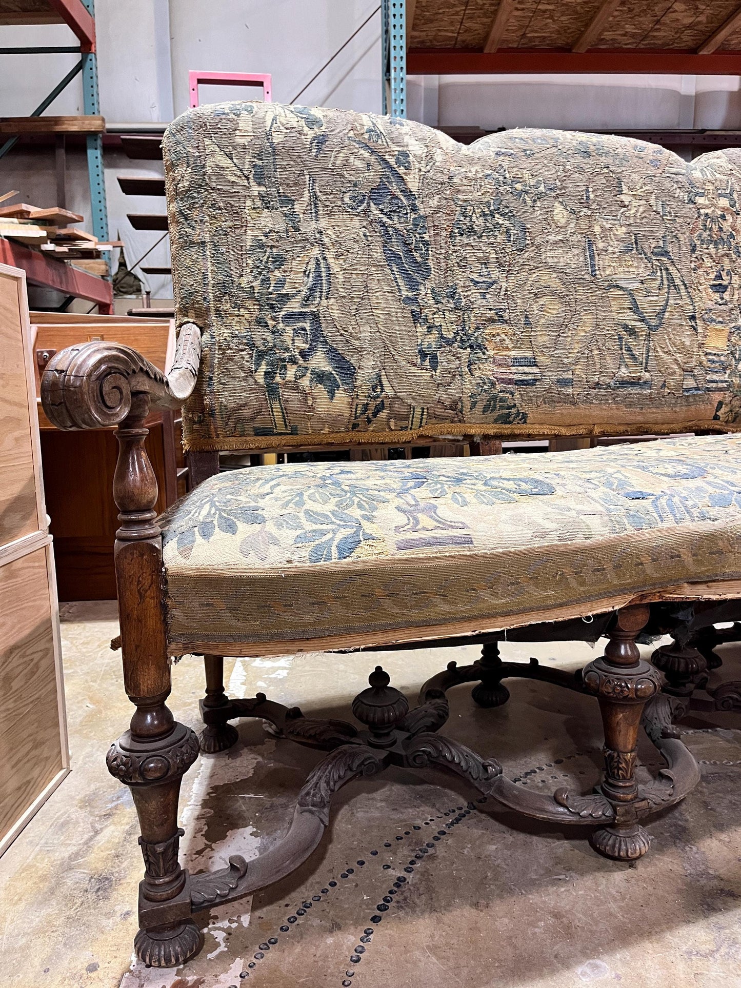 19th Century Sofa with Serpentine Base