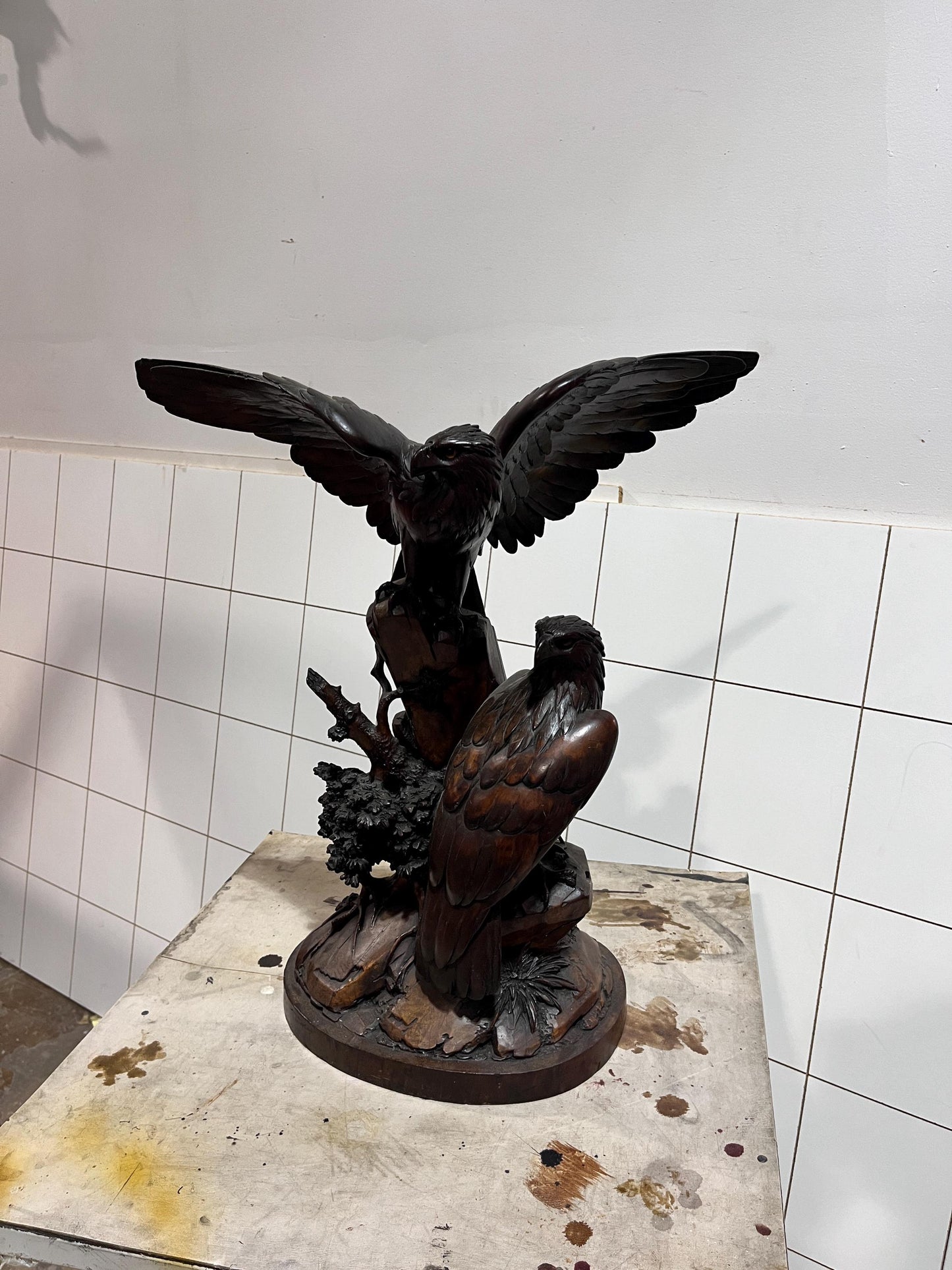 19th Century Black Forest Hawk Sculpture