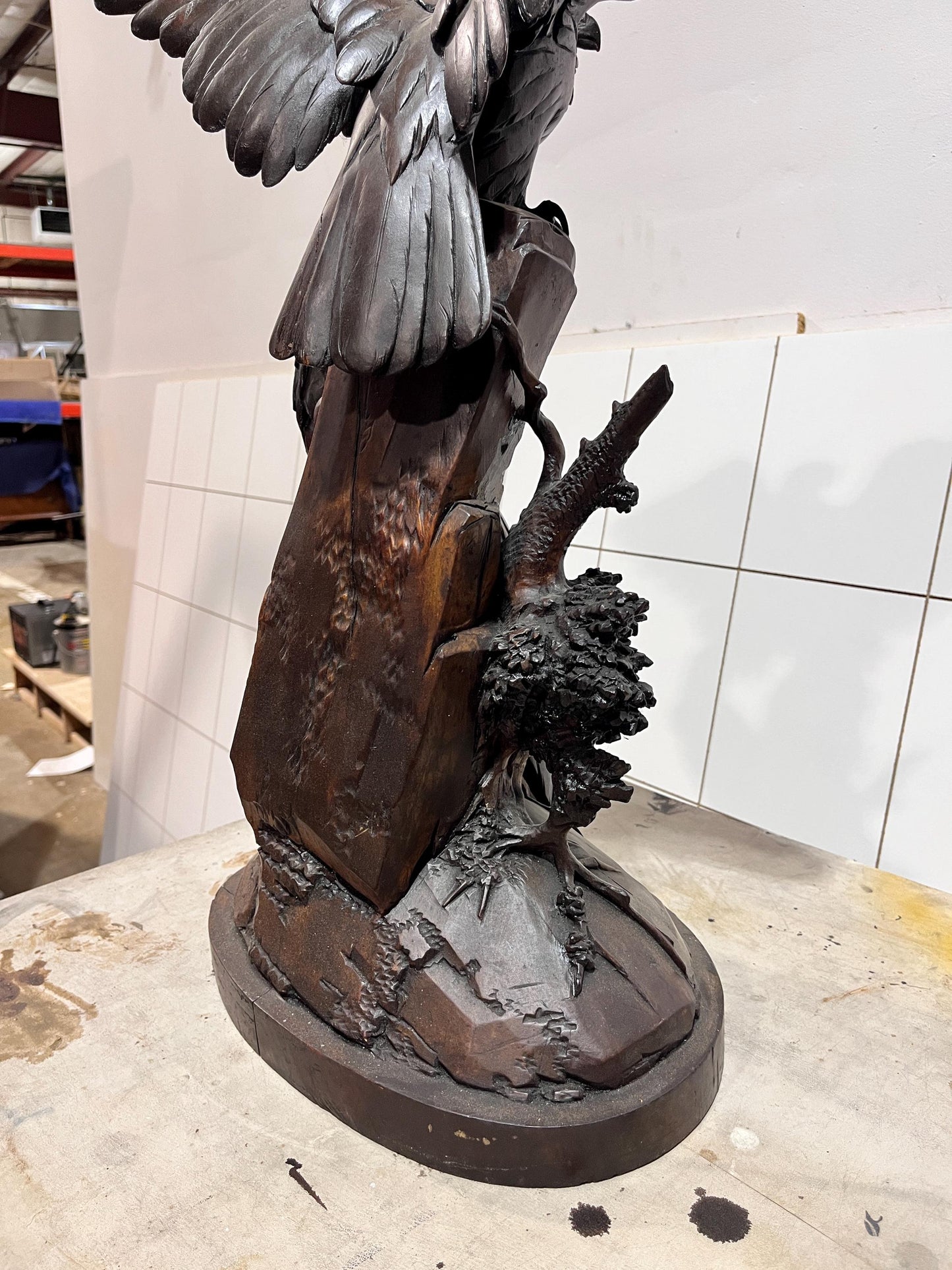 19th Century Black Forest Hawk Sculpture