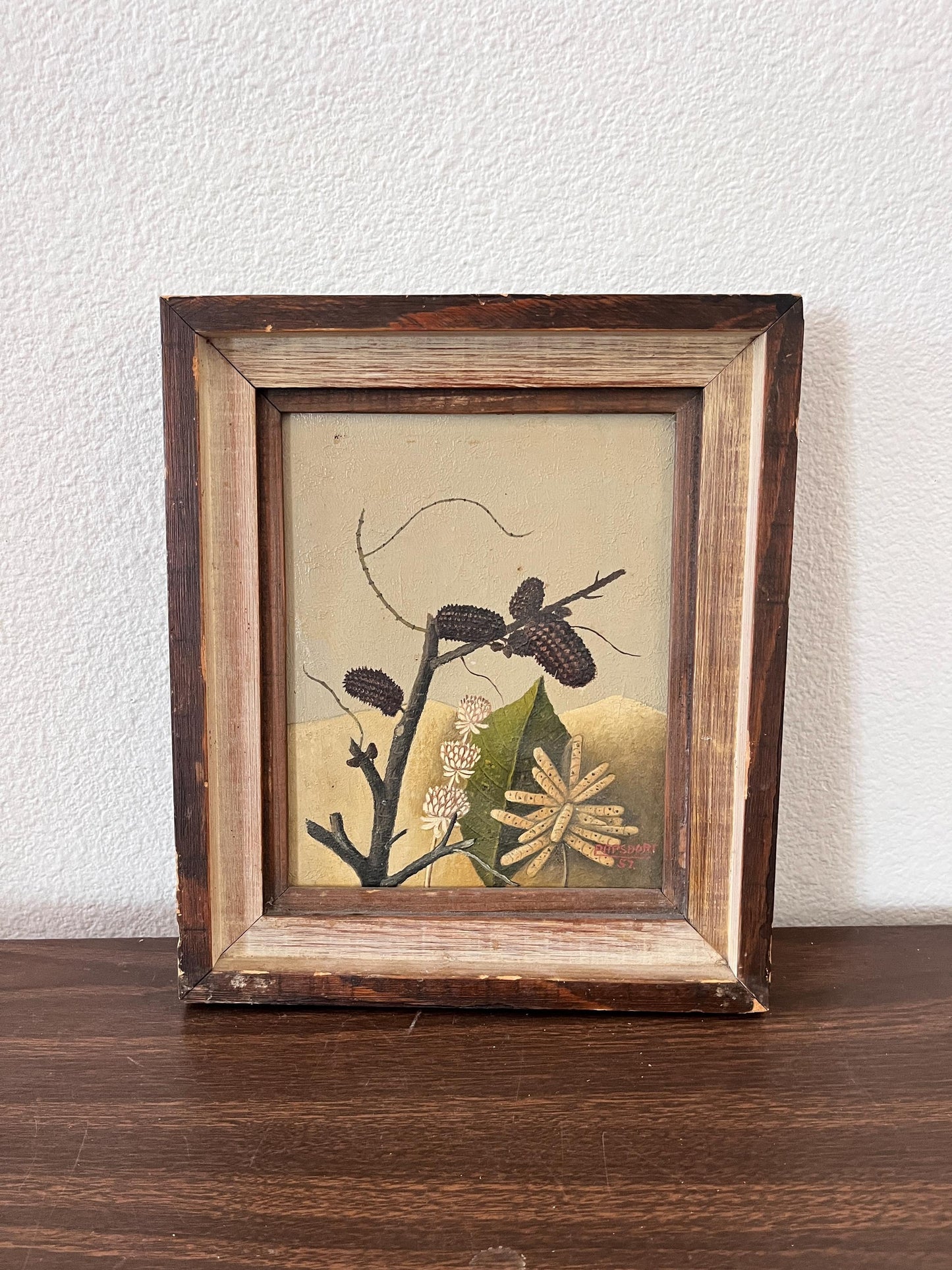 Frederick Papsdorf 1957 Wildflower Painting Framed